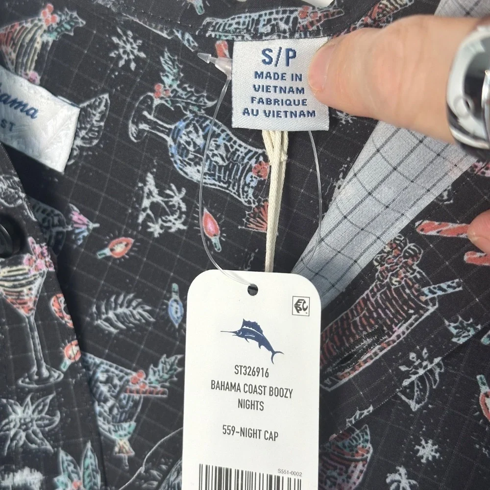 Tommy Bahama Men's Bahama Coast Boozy Nights IslandZone Shirt Small NWT